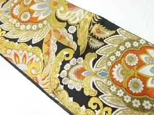 アンティーク　花更紗模様織出し袋帯（材料）